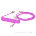 Gx16 Braided Aviator Mechanical Coiled keyboard Cable